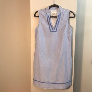 Vineyard Vines 6W blue pinstriped seersucker dress